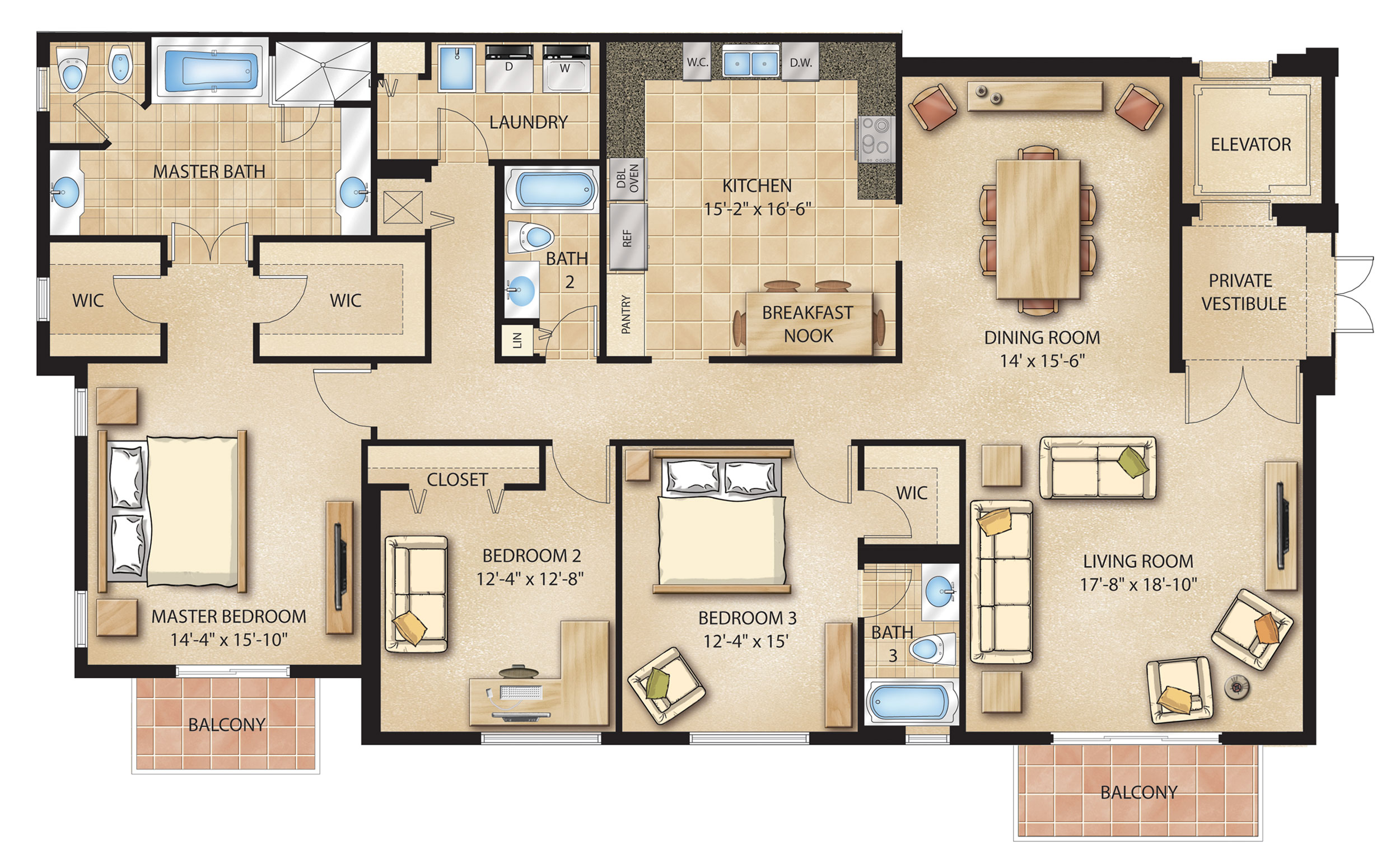 3d floor plan rendering