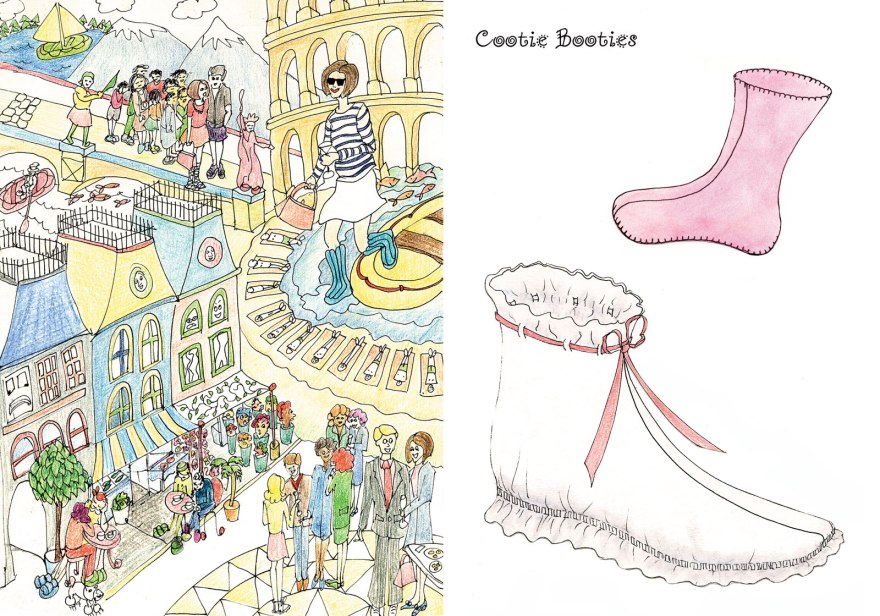 Cootie booties shoe design and illustration