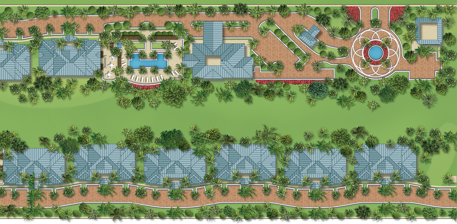Site plan artwork for golf course community in Florida
