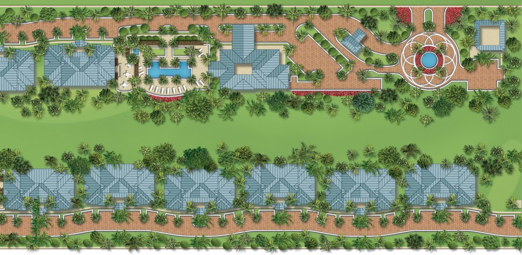 Site plan artwork for golf course community in Florida