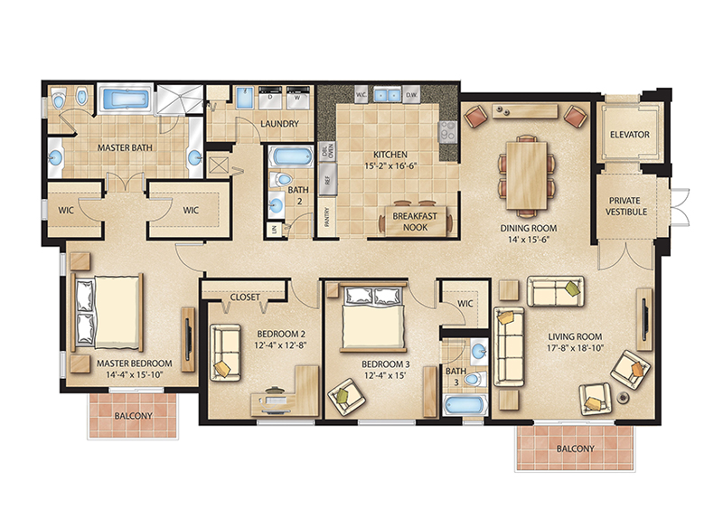 floorplan artwork and rendering