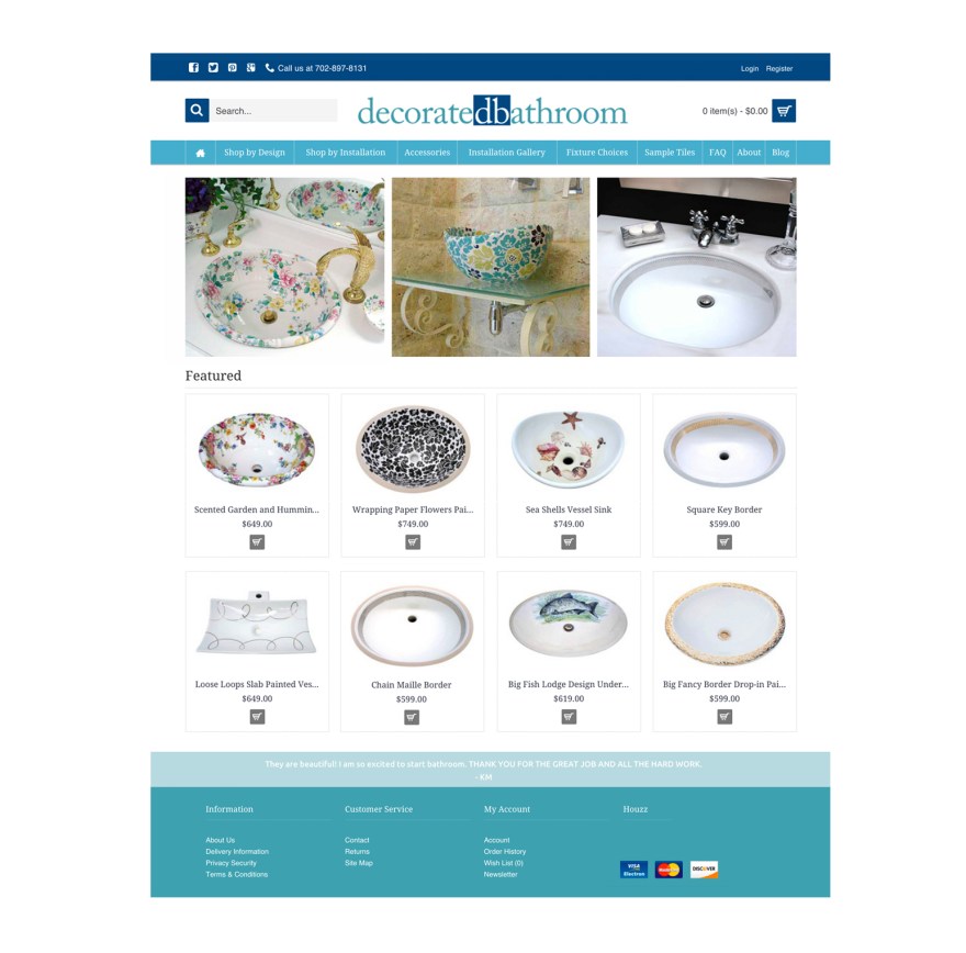 Hand painted sink website design