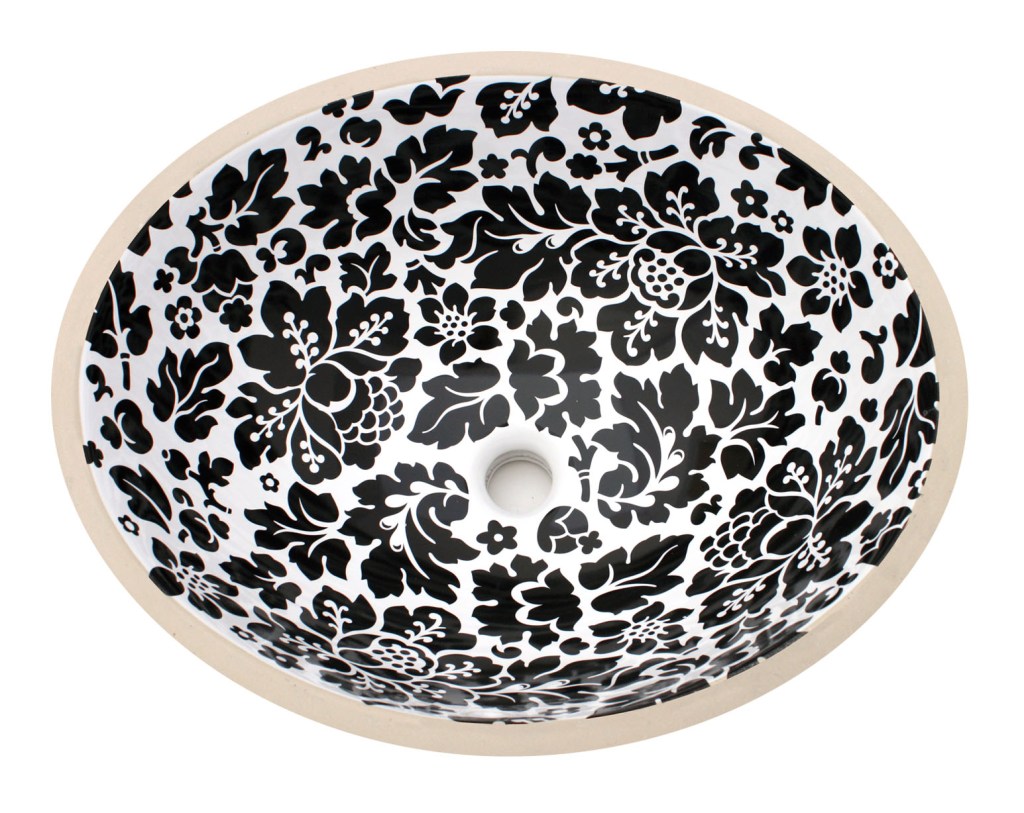 Modern black and white bathroom sink