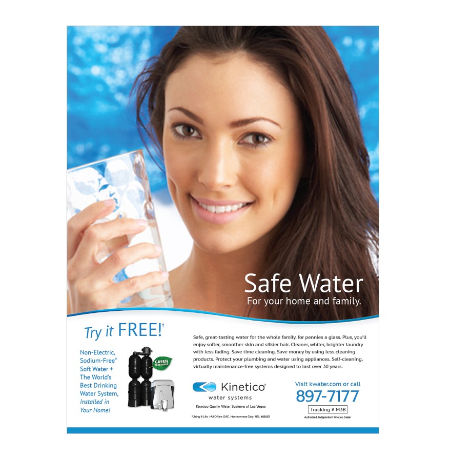 artwork for kinetico ad with pretty girl