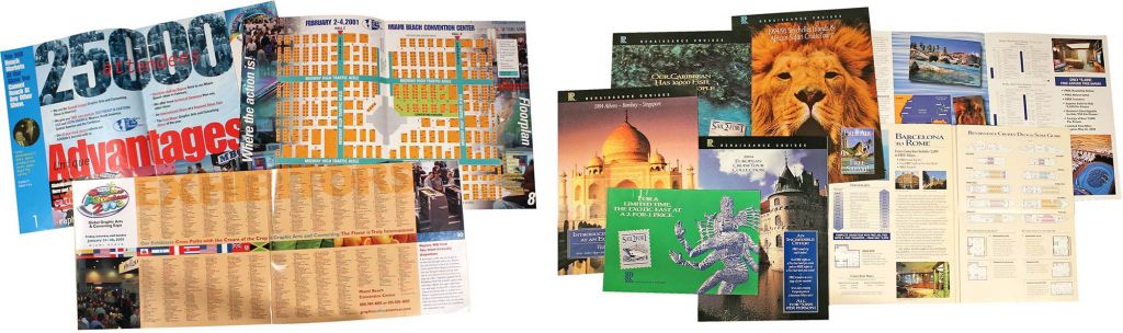 Production and page design for Graphics of the Americas and Cruise Line brochures.