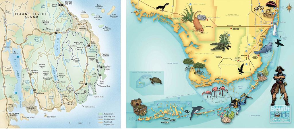 Creative map artwork. Freelance map design and artwork. Lynne Sands. Map artist.