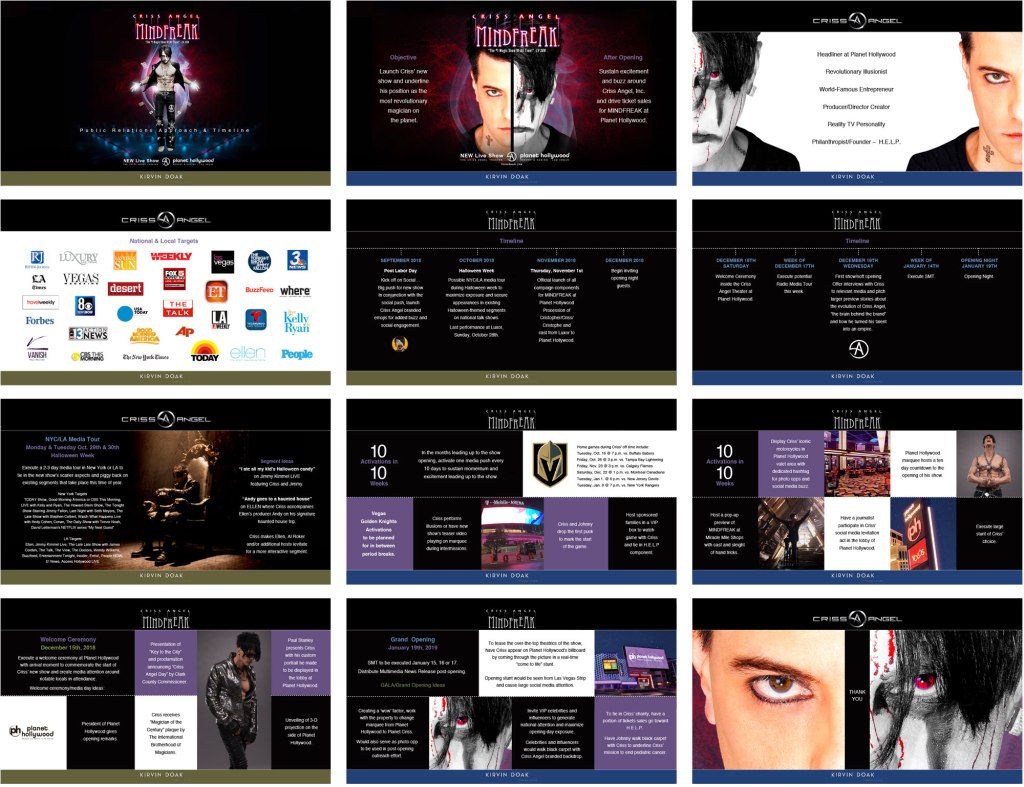 PowerPoint and Keynote specialist. Beautiful presentation design by a true professional. Criss Angel Las Vegas show presentation.